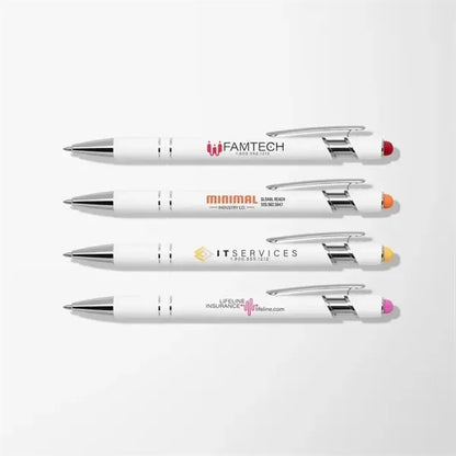 Full Color White Alpha Soft Touch Stylus Pen