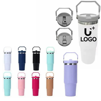 30oz Tumbler with Handle And Straw