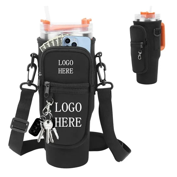 40oz Cup Bag with Storage Pockets and Shoulder Strap
