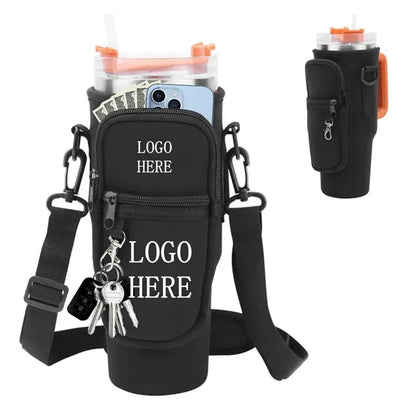 40oz Cup Bag with Storage Pockets and Shoulder Strap