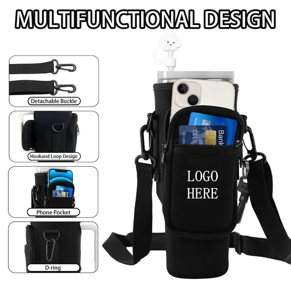 40oz Cup Bag with Storage Pockets and Shoulder Strap