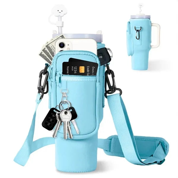 40oz Cup Bag with Storage Pockets and Shoulder Strap