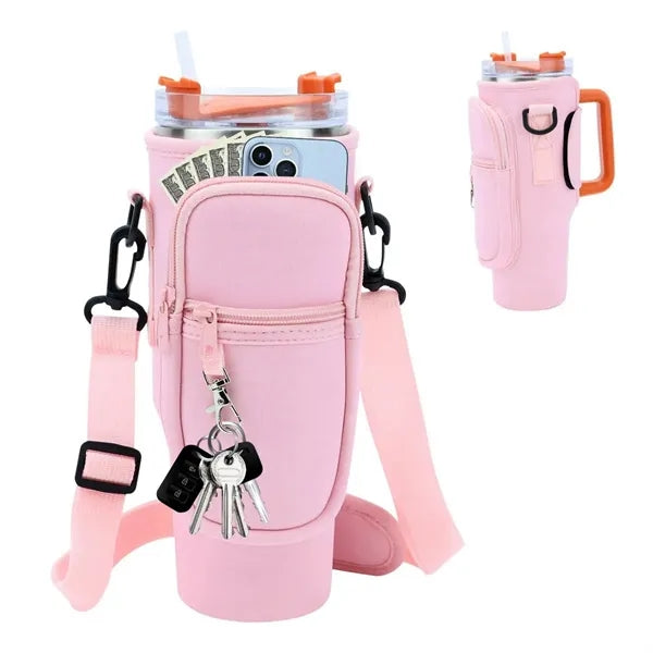 40oz Cup Bag with Storage Pockets and Shoulder Strap