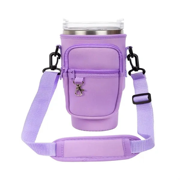 40oz Cup Bag with Storage Pockets and Shoulder Strap