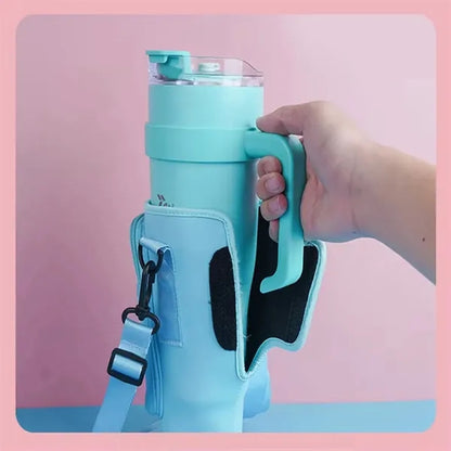 40oz Cup Bag with Storage Pockets and Shoulder Strap