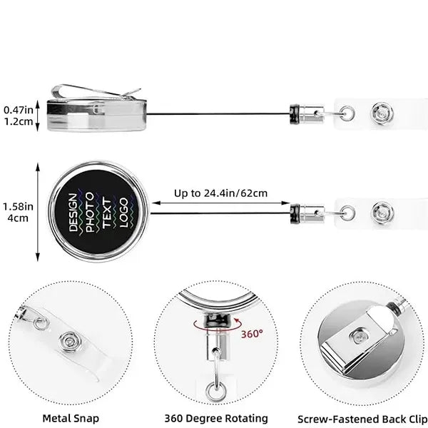 Office Retractable Nurse ID Badge Reel Holder with Belt Clip