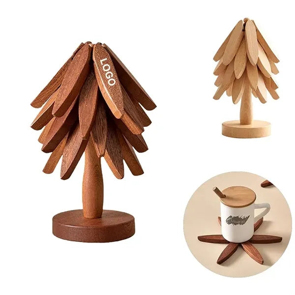 Wooden Tree Shape Trivet Set