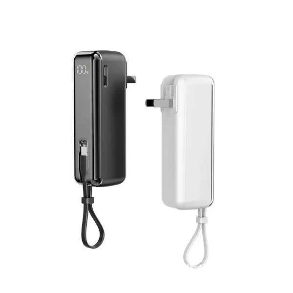 Digital Display Fast-Charging Power Bank with AC Plug