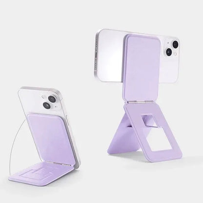 Magnetic Phone Stand Anti-fouling Leather Angle Adjustment