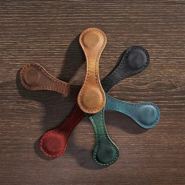Vintage Leather Magnetic Bookmark with Custom Engraving