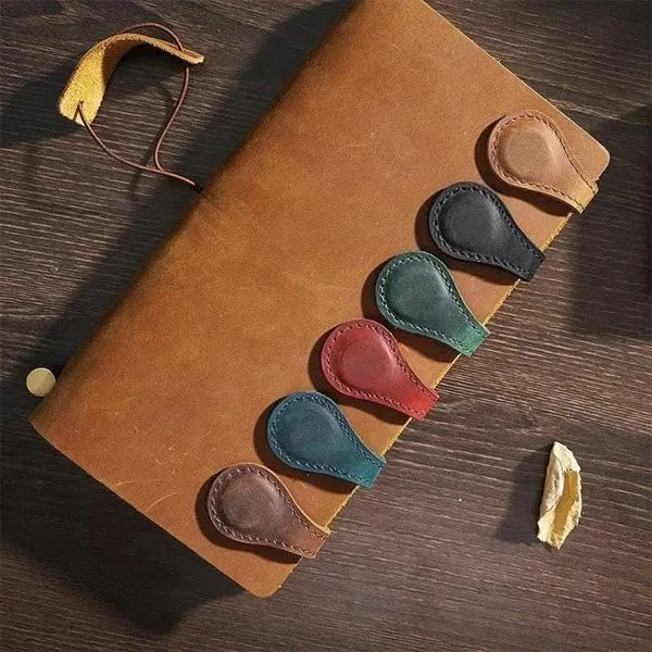 Vintage Leather Magnetic Bookmark with Custom Engraving