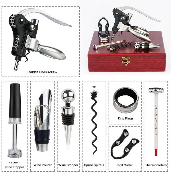 Luxury Rabbit Head Corkscrew Wine Opener Set Accessories