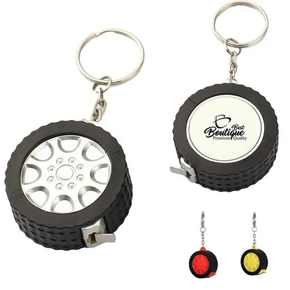 Tire Design Mini Steel Tape Measure Keychain