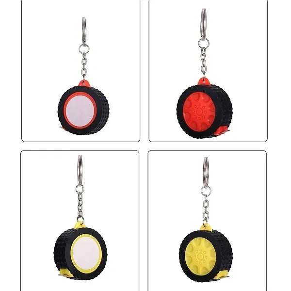 Tire Design Mini Steel Tape Measure Keychain