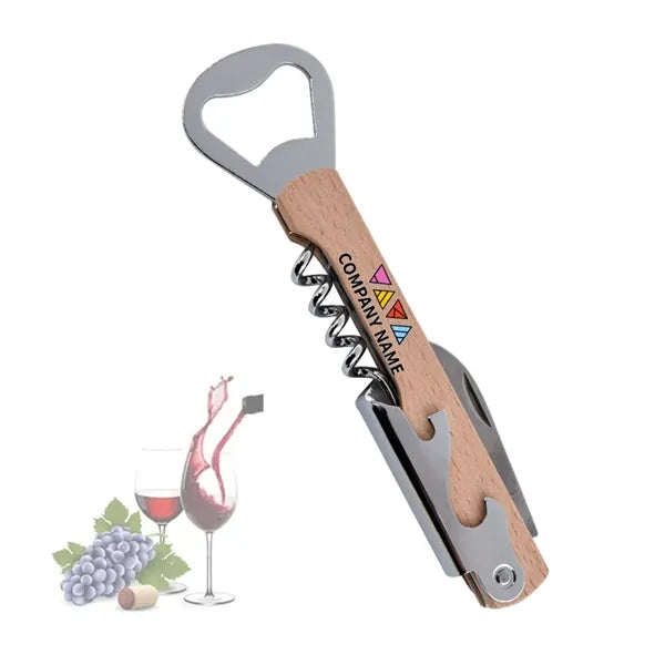 4 in 1 Wooden Wine Bottle Opener