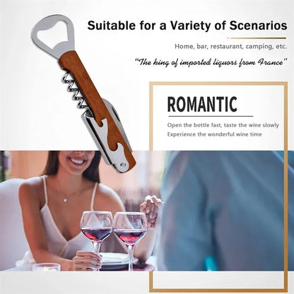 4 in 1 Wooden Wine Bottle Opener