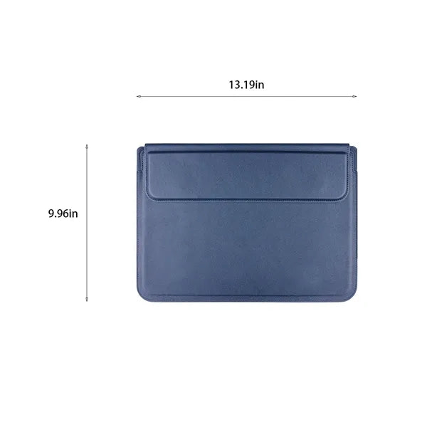 Compatible waterproof leather laptop sleeve case with stand