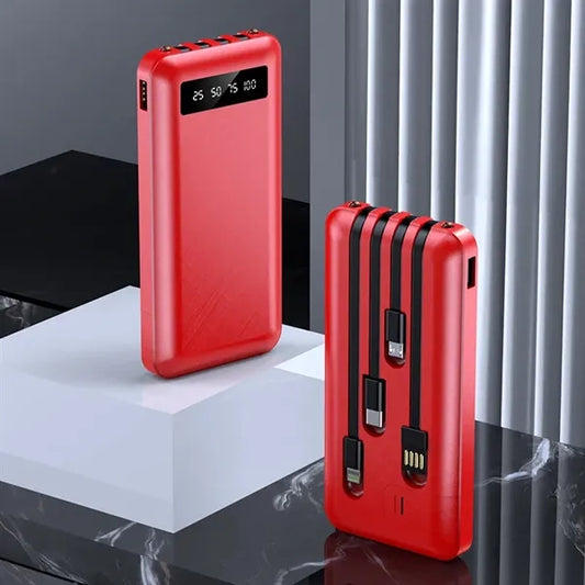 Power Bank 10000mAh Built in 4 Cables