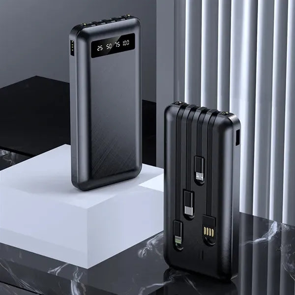 Power Bank 10000mAh Built in 4 Cables