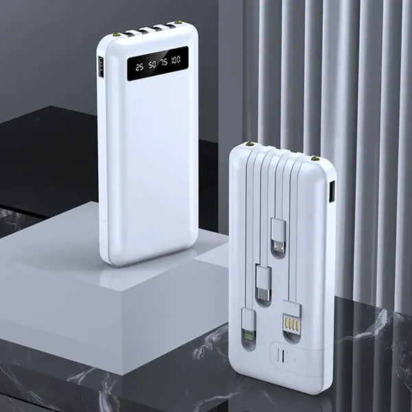 Power Bank 10000mAh Built in 4 Cables