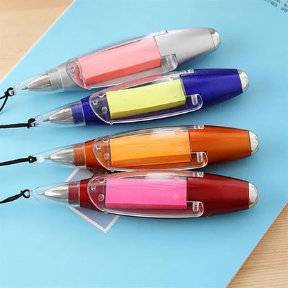 School Office Supplies Led Ballpoint Pen With Sticky Notes