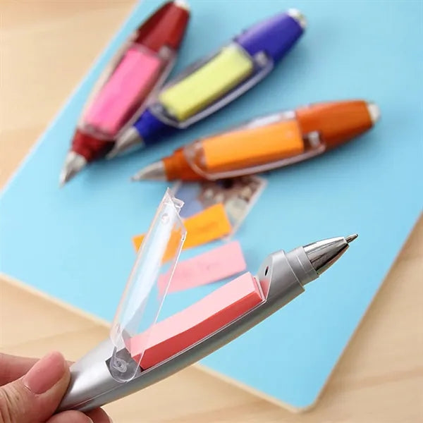 School Office Supplies Led Ballpoint Pen With Sticky Notes