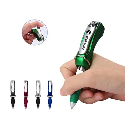 Versatile Portable Foldable Ballpoint Pen with Nail Clipper