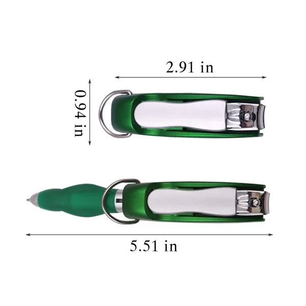 Versatile Portable Foldable Ballpoint Pen with Nail Clipper