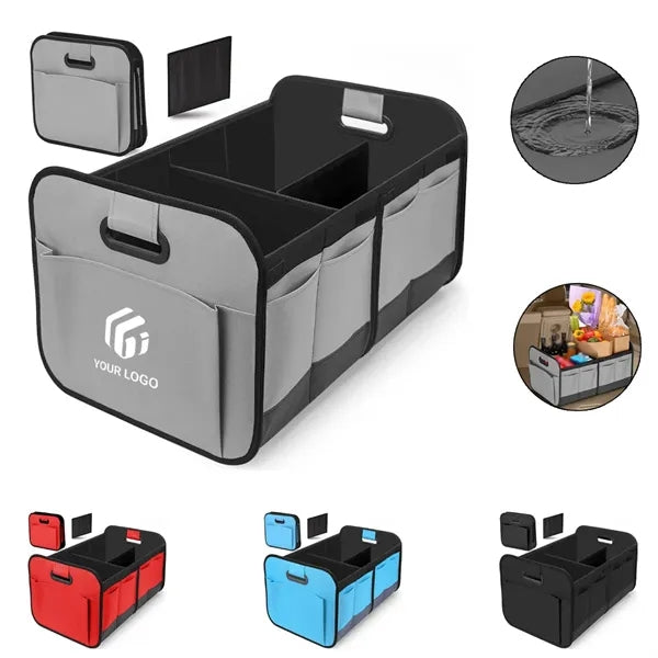 Large capacity foldable waterproof car trunk organizer