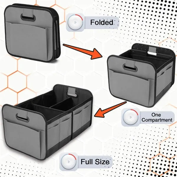 Large capacity foldable waterproof car trunk organizer