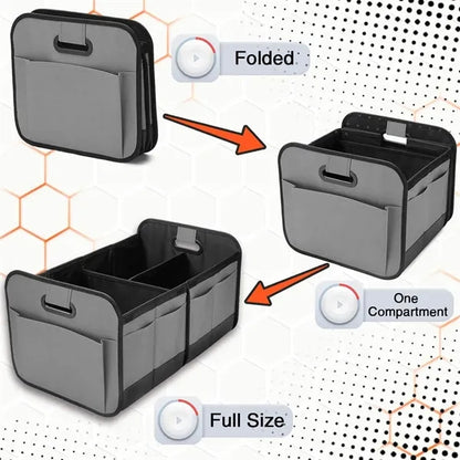 Large capacity foldable waterproof car trunk organizer