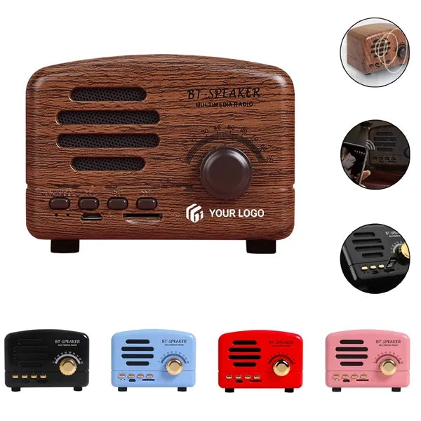 Portable Powerful Bass Wireless Mini Retro Bluetooth Speaker