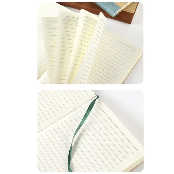 Bamboo Cover Magnetic Buckle Diary Office Ruled Notebook