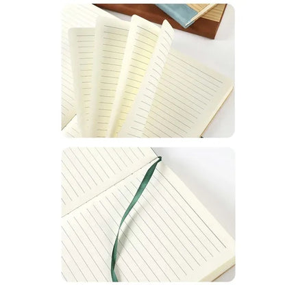 Bamboo Cover Magnetic Buckle Diary Office Ruled Notebook