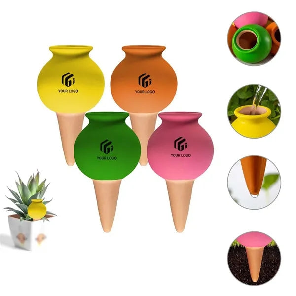 4 Packs Terracotta Decorative Plant Self Watering Globes
