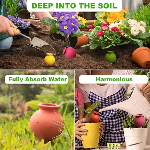 4 Packs Terracotta Decorative Plant Self Watering Globes