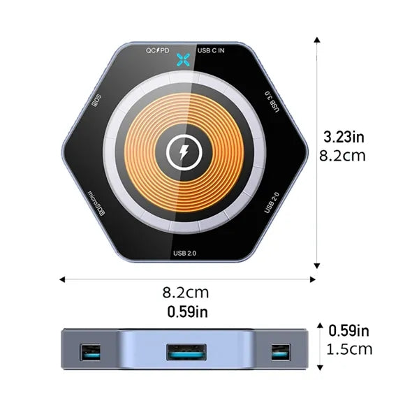 Portable 7-in-1 Multi-Port Laptop USB C Hub Docking Station