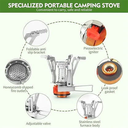 Portable Outdoor Camping Piezo Ignition Backpacking Stove