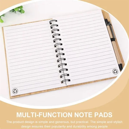 Eco - friendly Portable Durable Writing Coil Bamboo Notebook