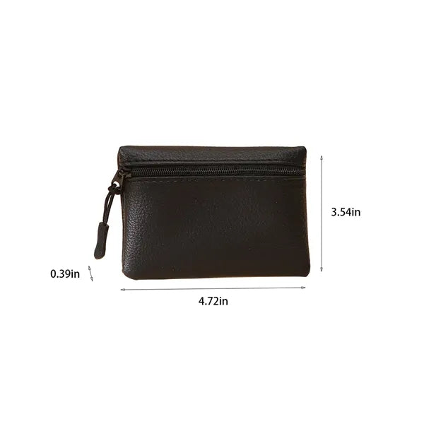 Zipper Solid Color Fashion PU Women's Card Holder Coin Purse