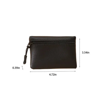 Zipper Solid Color Fashion PU Women's Card Holder Coin Purse