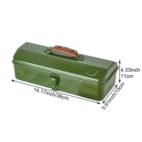 Multifunctional Portable Metal Tool Box with Latch Closure