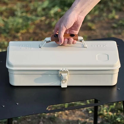 Multifunctional Portable Metal Tool Box with Latch Closure