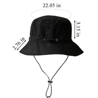 Summer beach portable waterproof bucket hat with chin strap