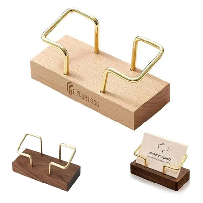Office Supplies Wooden Desk Business Card Holder Display