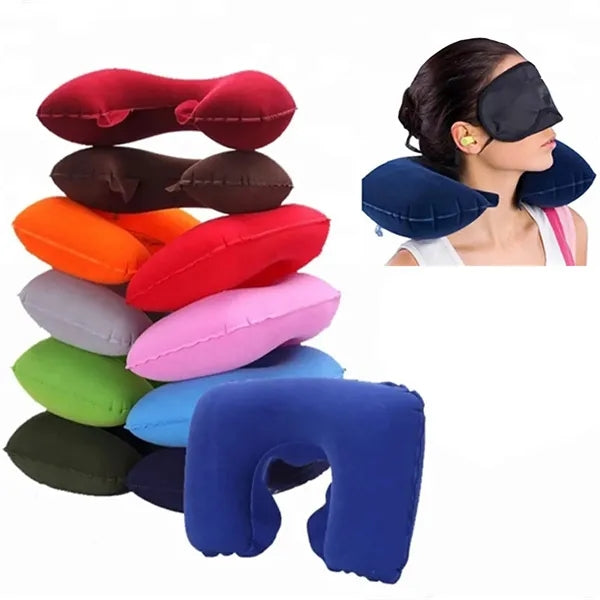 Airplane Car Office Travel Inflatable U-Shape Neck Pillow