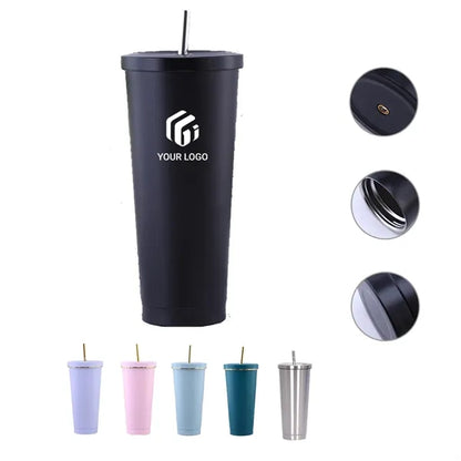 Large capacity stainless steel vacuum insulated straw cup