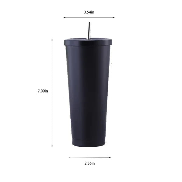 Large capacity stainless steel vacuum insulated straw cup