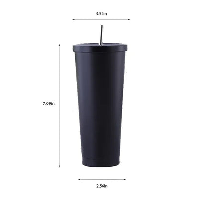 Large capacity stainless steel vacuum insulated straw cup