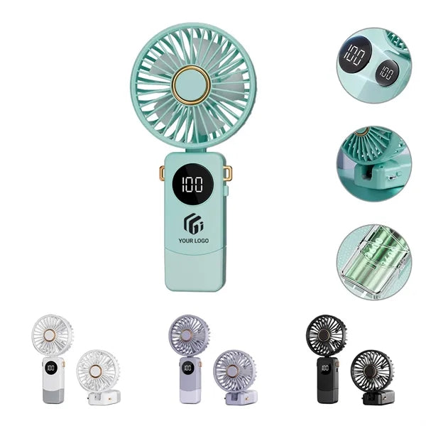 Portable Foldable Digital Display Electric Handheld Fan